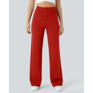 NWOT Halara High Waisted Straight Leg Pants in Valiant Poppy